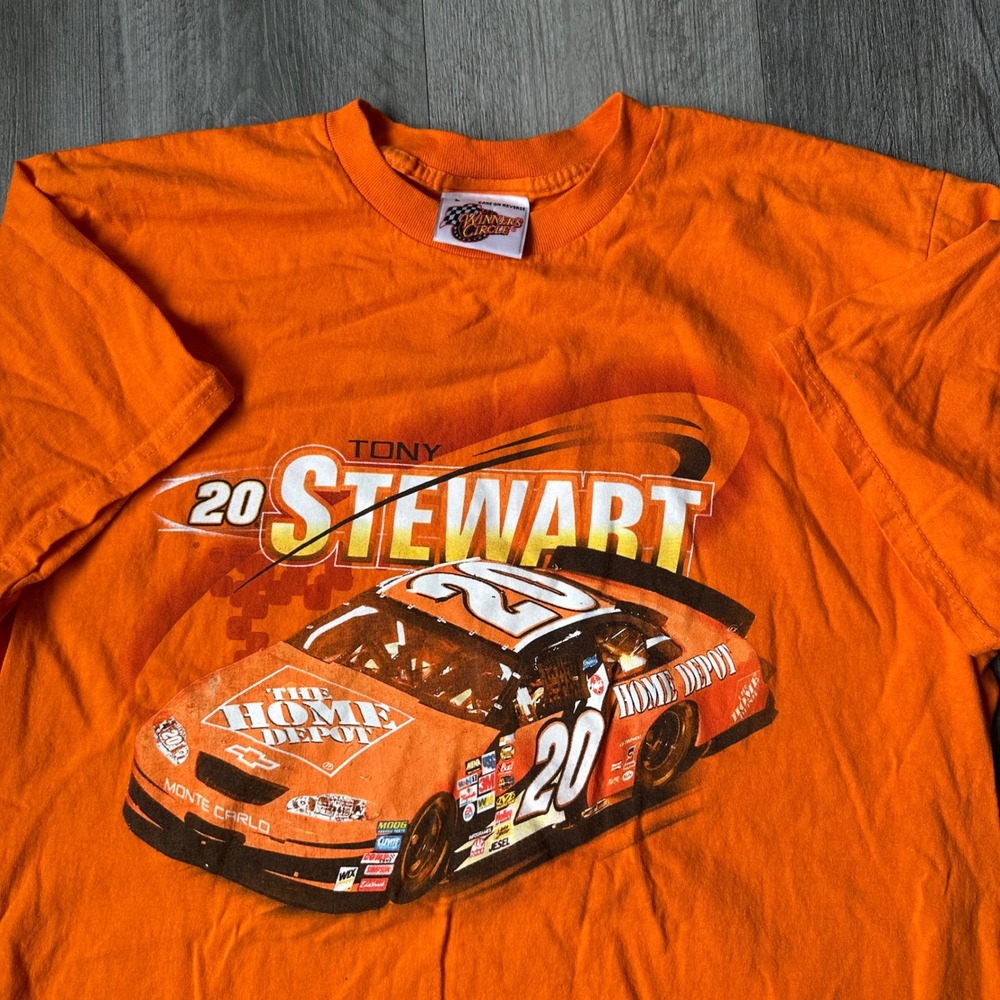 Vintage Tony Stewart #20 Home Depot NASCAR Racing T-Shirt 2005 Men's L